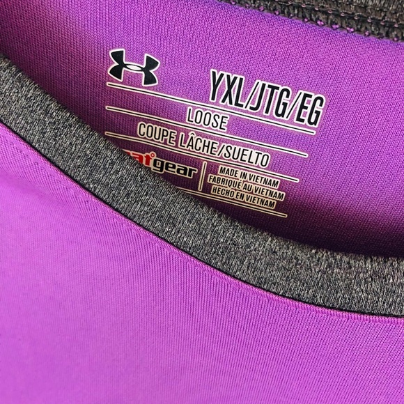 Under Armour Purple and Gray Long Sleeve Shirt - Picture 2 of 2